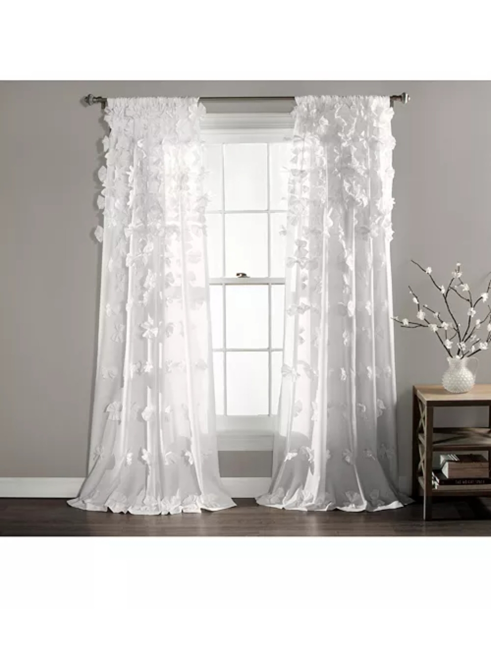 White Window Panel Pair - Elegant Solid Drapes